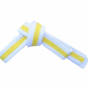 Martial Arts Belt White Belt with Mixed color in color yellow